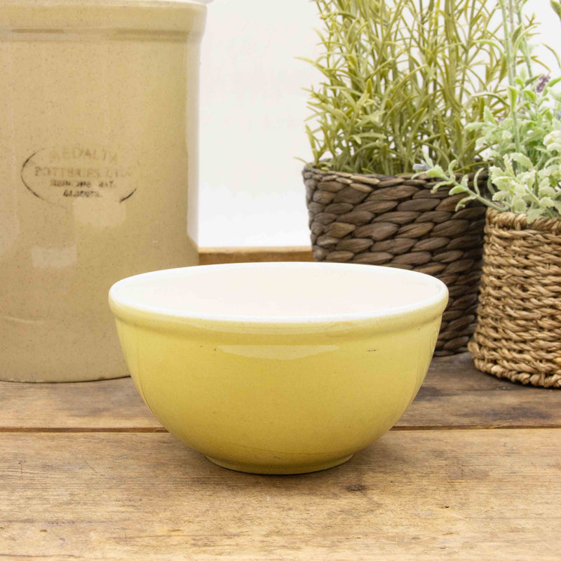 Yellow Glazed Pottery Mixing Bowl