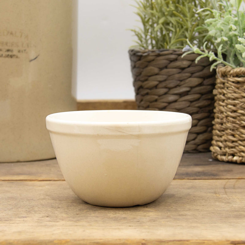 Set of 4 White Ironstone Pudding Bowls
