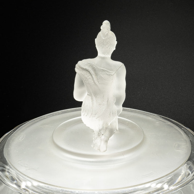 Early American Period Glass Gillinder & Sons "Westward Ho" Covered Compote