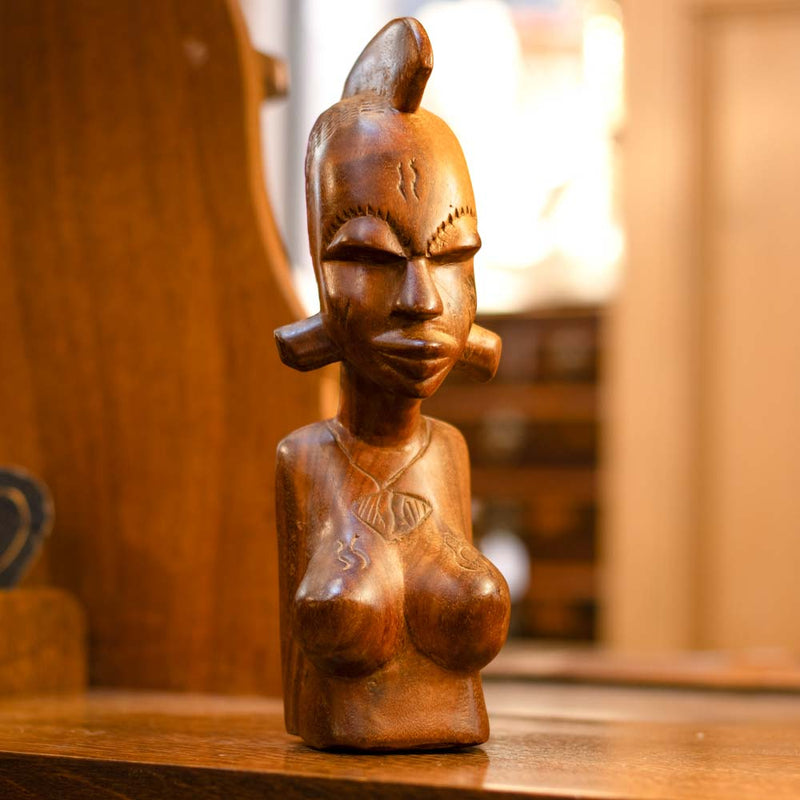 Hardwood Bust of an African Woman