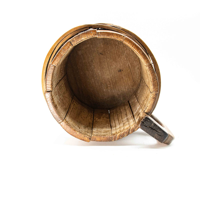18th Century Wood Staved Tankard with Lid
