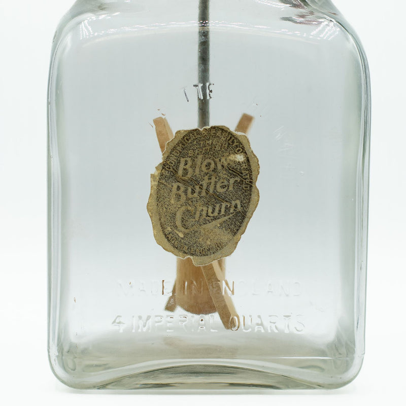 Blow 4 Quart Butter Churn with Original Paper Label