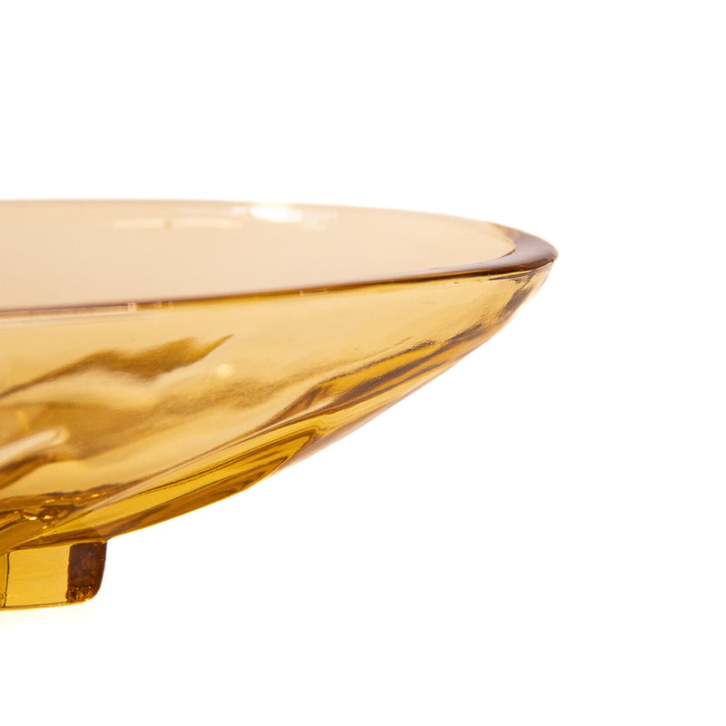 Gold Carnival Glass Oval Serving Dish