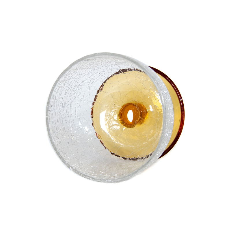 Crackled Glass Sorbet / Pudding Cups Gold Coloured Base