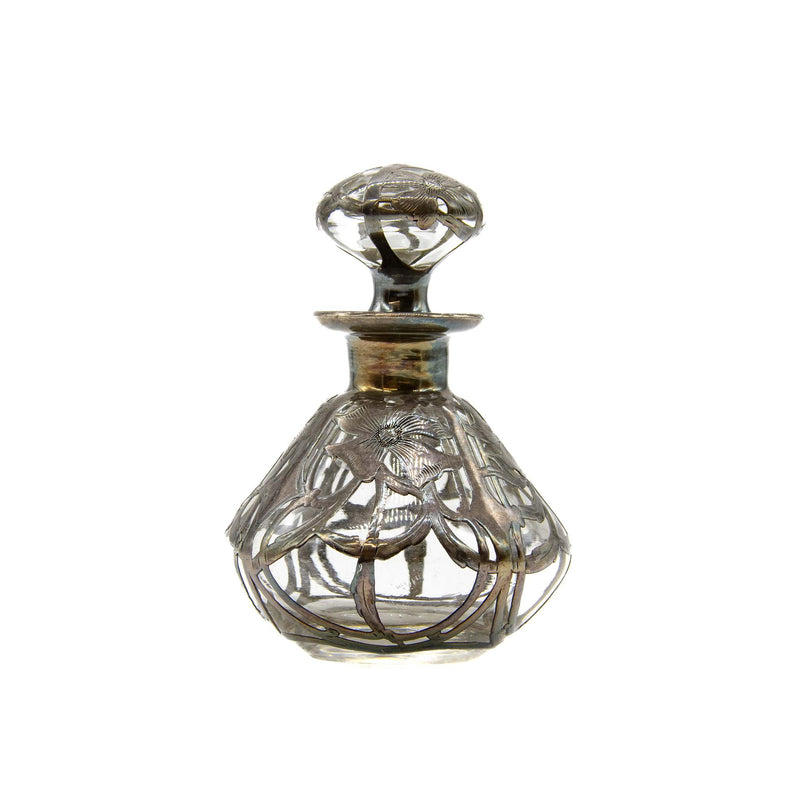 Alvin Mfg. Co. 999 Fine Silver Over Glass Perfume Bottle