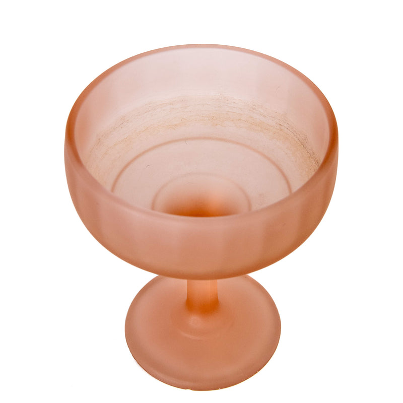 Pink Satin Glass Pedestal Dish