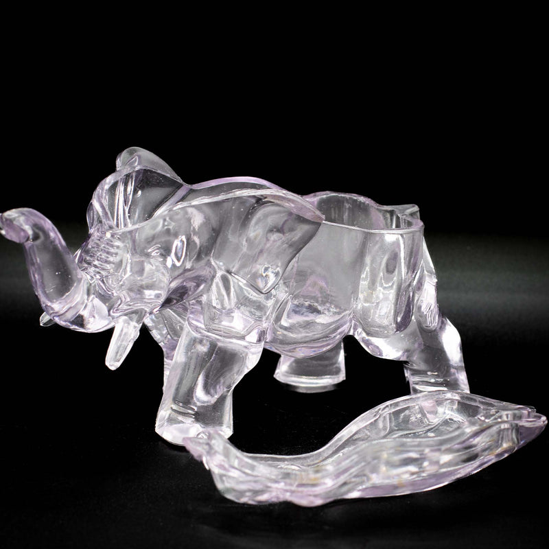 Vintage Sun Colored Amethyst Glass Elephant Candy Box with Lid