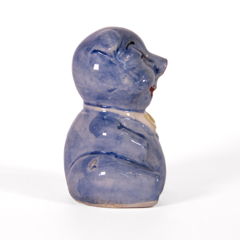 Occupied Japan Ceramic Blue Pig Figurine