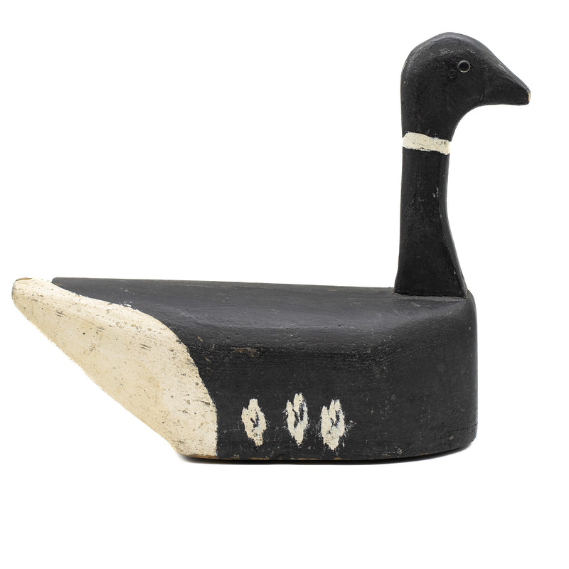 Hand Carved & Painted Tack Eye Brant Goose Decoy