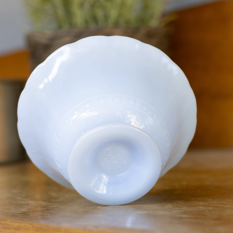 Pyrex Blue Delphite Footed Custard Dish