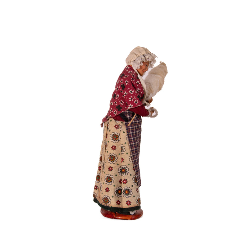 Spinning Lady- Santon De Provence Pottery Figurine