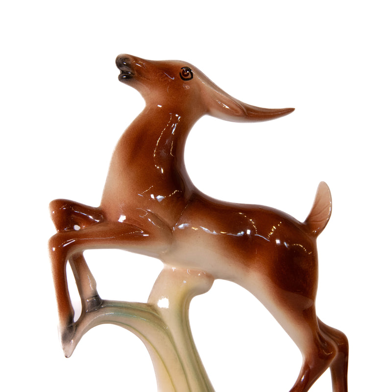 Stewart B McCulloch Porcelain Leaping Antelope