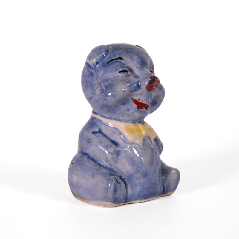 Occupied Japan Ceramic Blue Pig Figurine