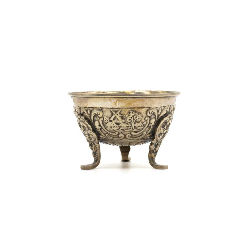 H. Hooijkaas Dutch 900 Silver Ornate Footed Open Salt Cellar