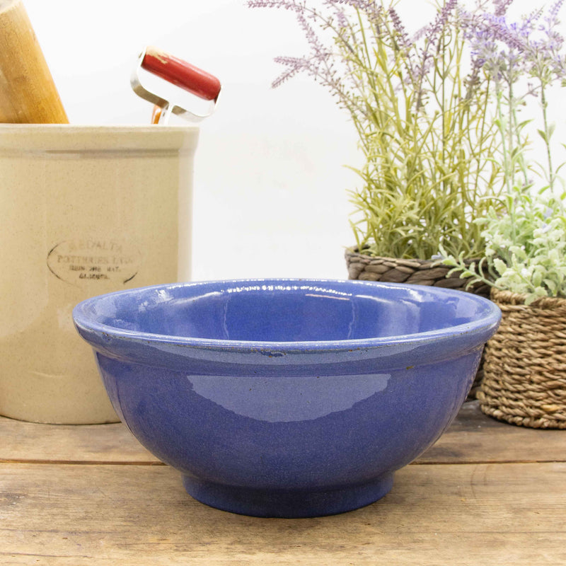 Medalta Blue Glazed Stoneware Mixing Bowl
