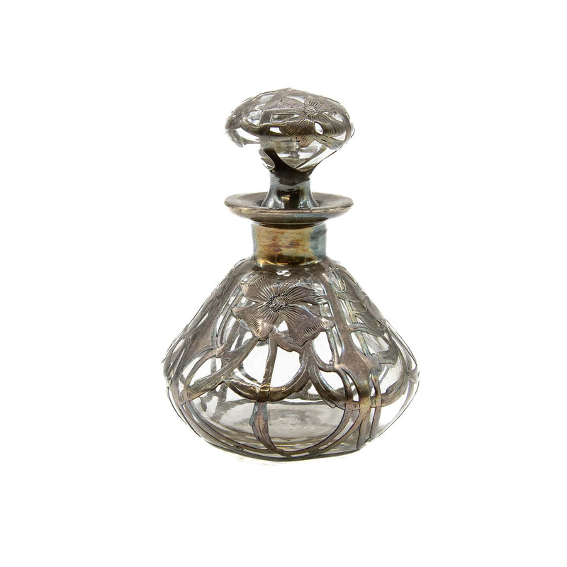 Alvin Mfg. Co. 999 Fine Silver Over Glass Perfume Bottle