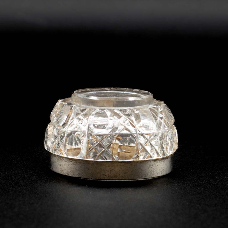 1908 Arthur Joseph Mason Open Crystal Salt Cellar with Sterling Rim