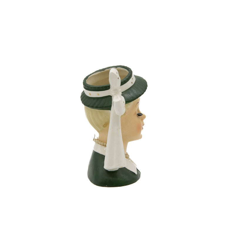 Napco Green "Lucille Ball" Head Vase : Missing One Earring