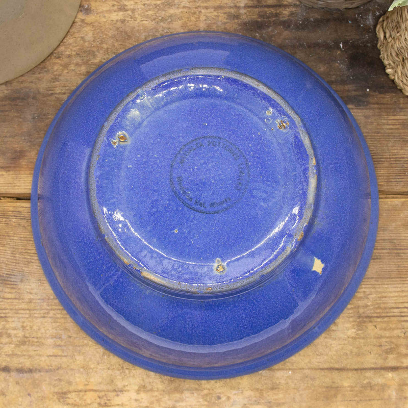 Medalta Blue Glazed Stoneware Mixing Bowl