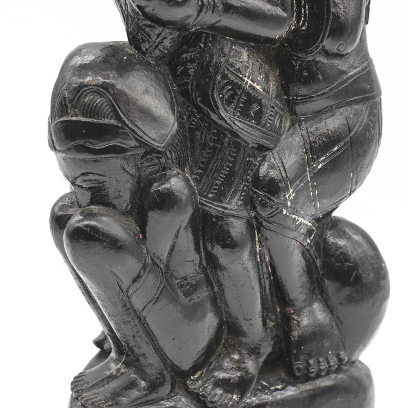 Carved Wood Statue of 4 Figures