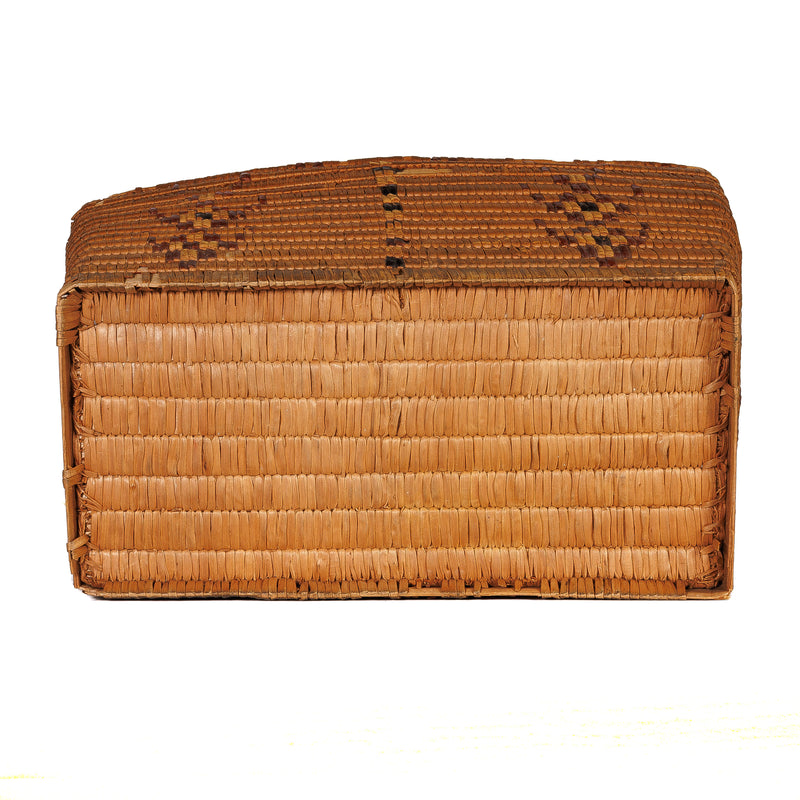 Coast Salish Imbricated Slat Basket with Lid