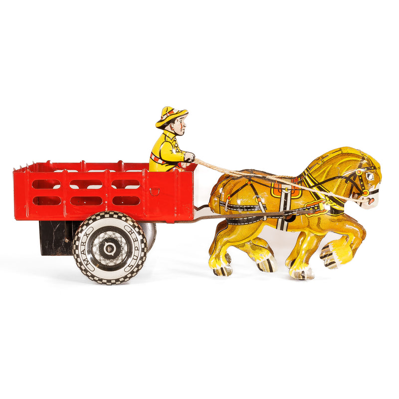 Marx Wind Up Dual Horse & Cart with Original Box : Works!