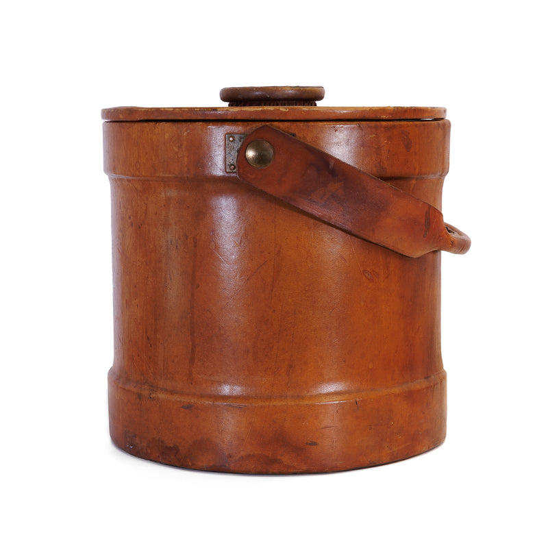 Leather Ice Bucket with Royal Coat of Arms