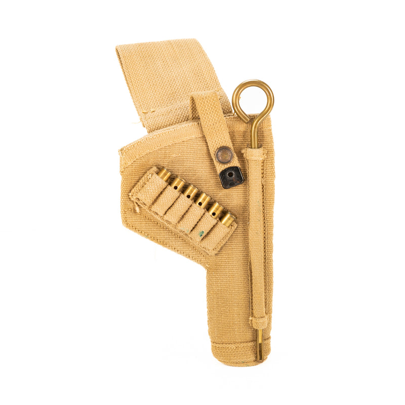 WWII P37 Tanker Khaki Holster with Brass Cleaning Rod & Inert .380 Rounds