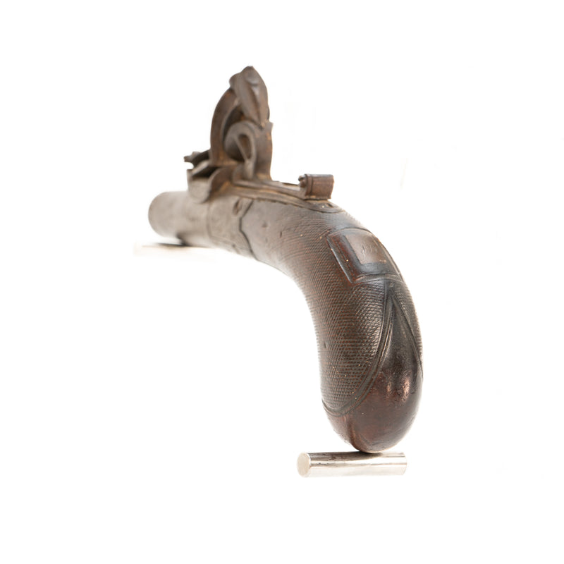 Brown London Flintlock Box-Lock Pocket or Muff Pistol