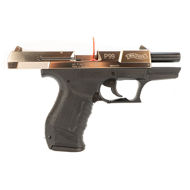 Walther P99 Semi-Auto Blank Firing Pistol (Nickel) : 9mm P.A.K.