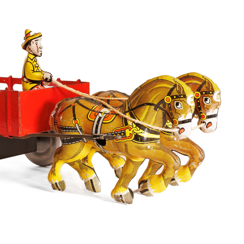 Marx Wind Up Dual Horse & Cart with Original Box : Works!