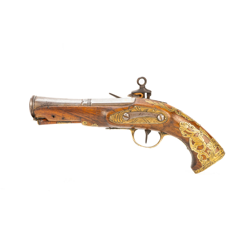 Gold Inlaid Spanish Miquelet Blunderbuss Belt Pistol