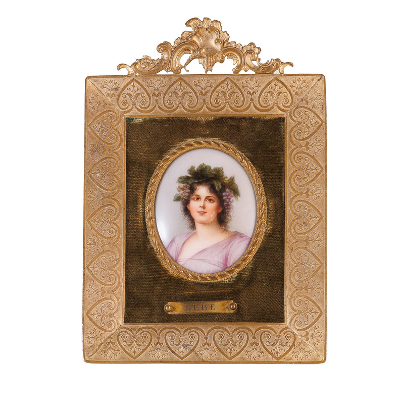 Miniature Hand Painted Portrait on Porcelain