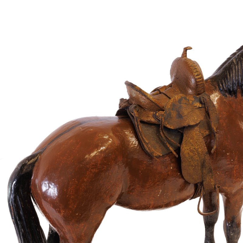 Horse Sculpture with Western Saddle