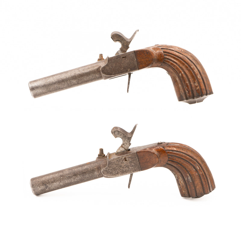 Pair of 19th Century Flip Trigger Percussion Pocket Pistols