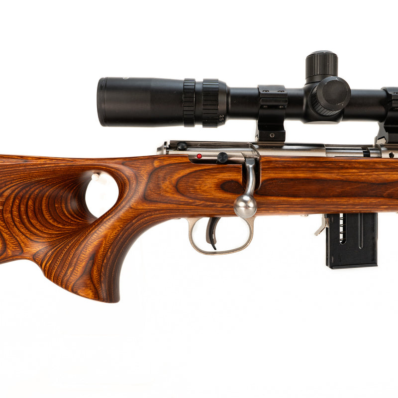 Savage 93R17-BTVS Bolt Action Stainless Steel Thumbhole Stock Rifle: .17 H.M.R.