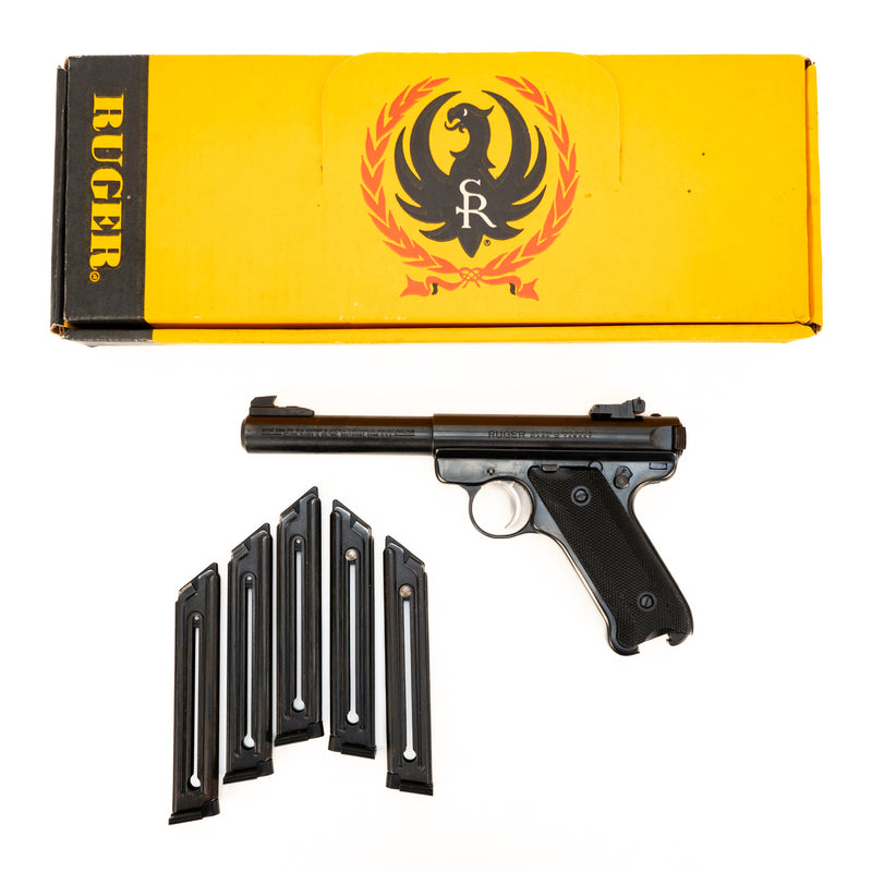 Ruger Mark II Semi-Auto Target Pistol & 5 Magazines : .22 LR
