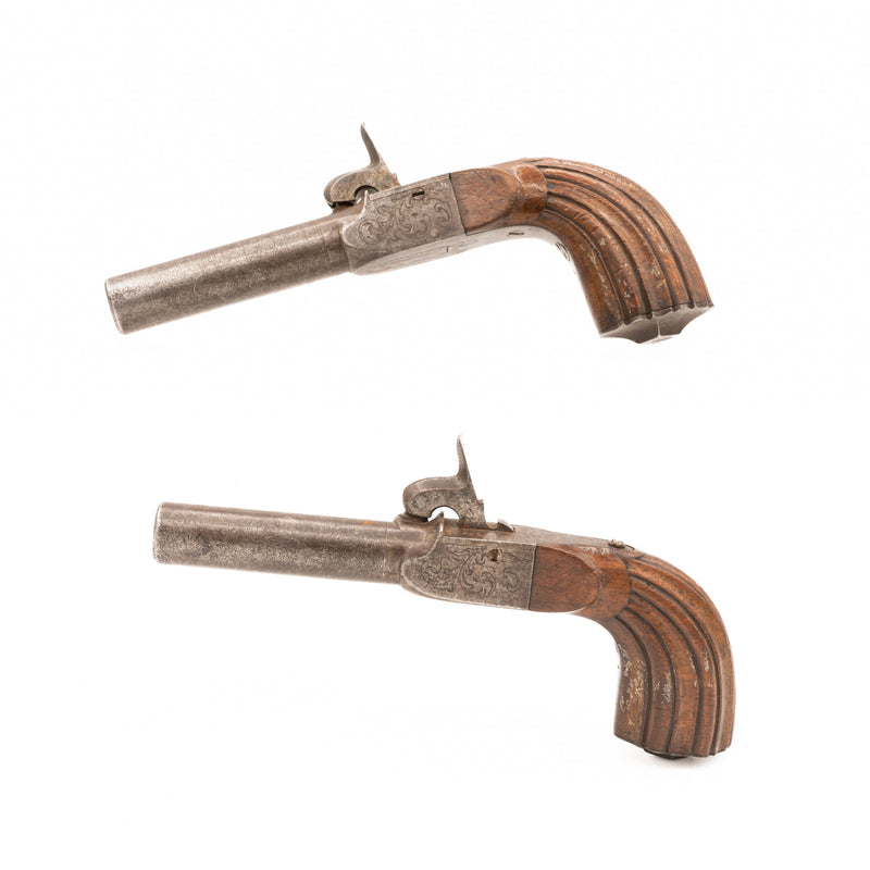 Pair of 19th Century Flip Trigger Percussion Pocket Pistols