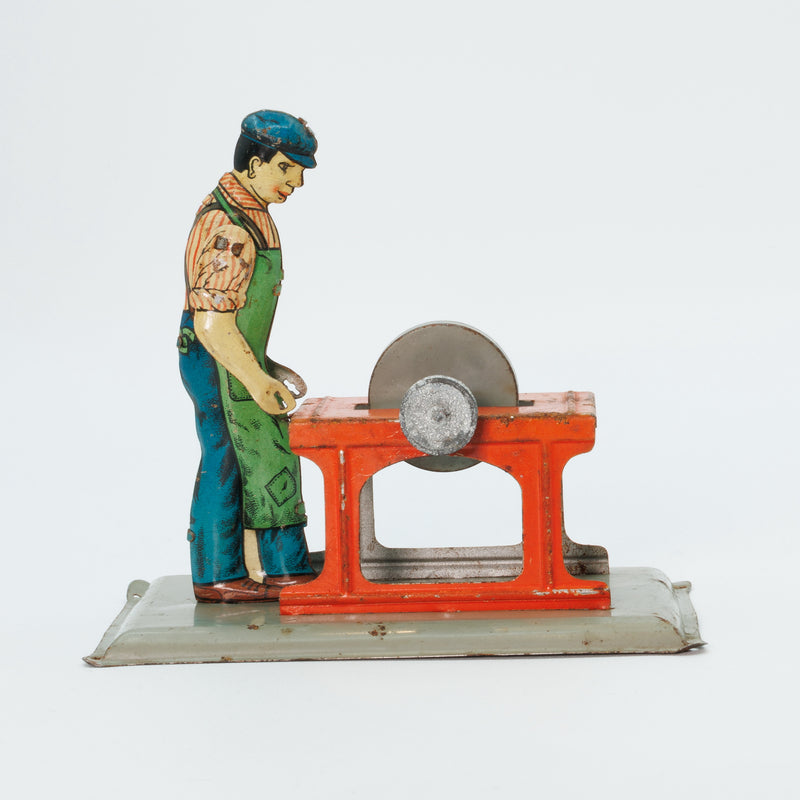 Wilesco Steam Driven Toy Man with Grinding Wheel