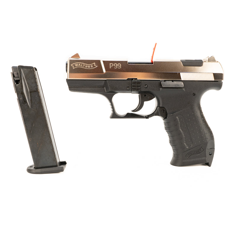 Walther P99 Semi-Auto Blank Firing Pistol (Nickel) : 9mm P.A.K.