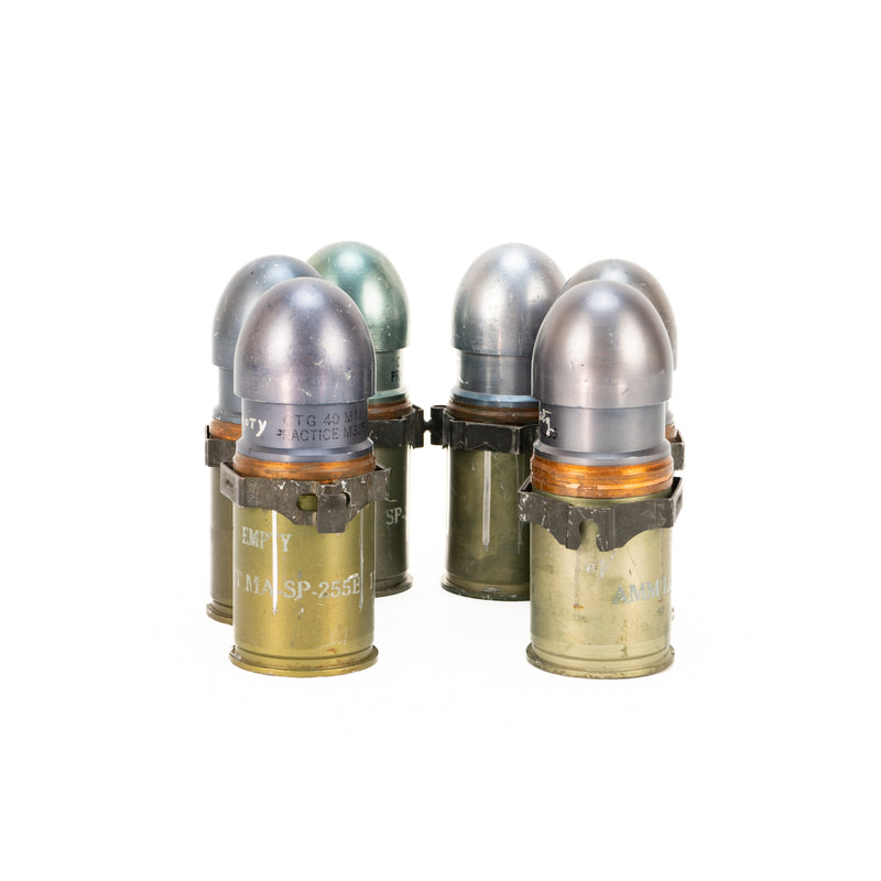 Set of 6 Linked Inert 40mm High Velocity M385 Target Practice Rounds