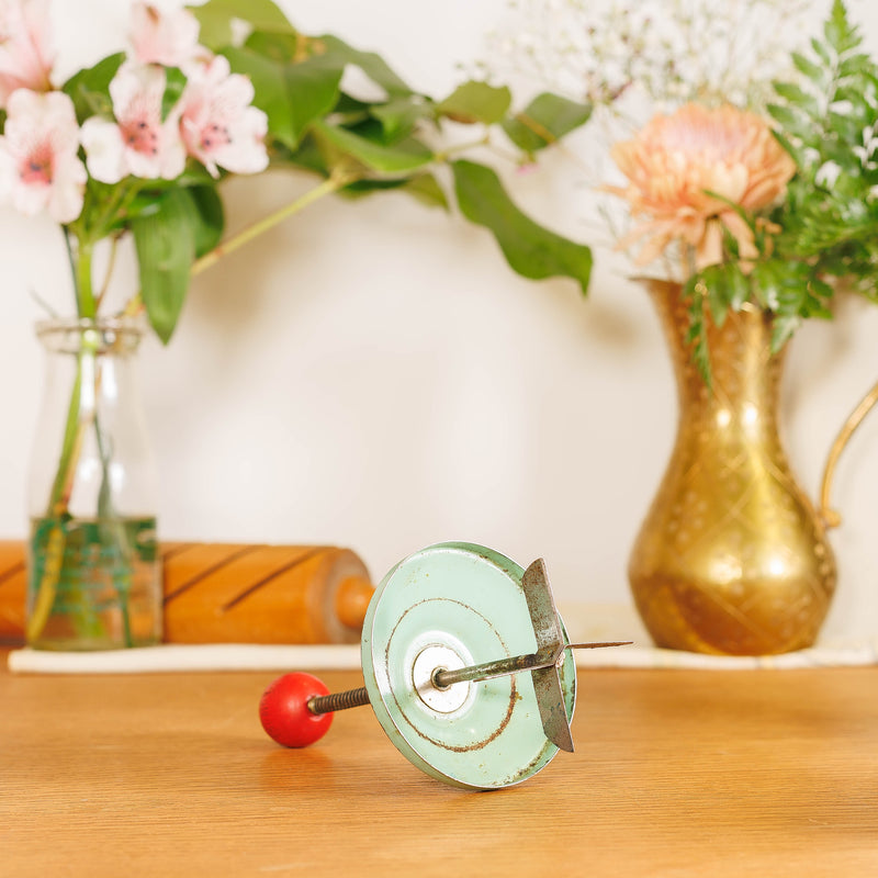 Glass Chopper Jar with Teal & Red Lid