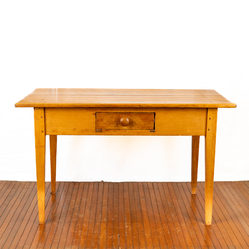 Canadiana Pine Work Table with Single Drawer