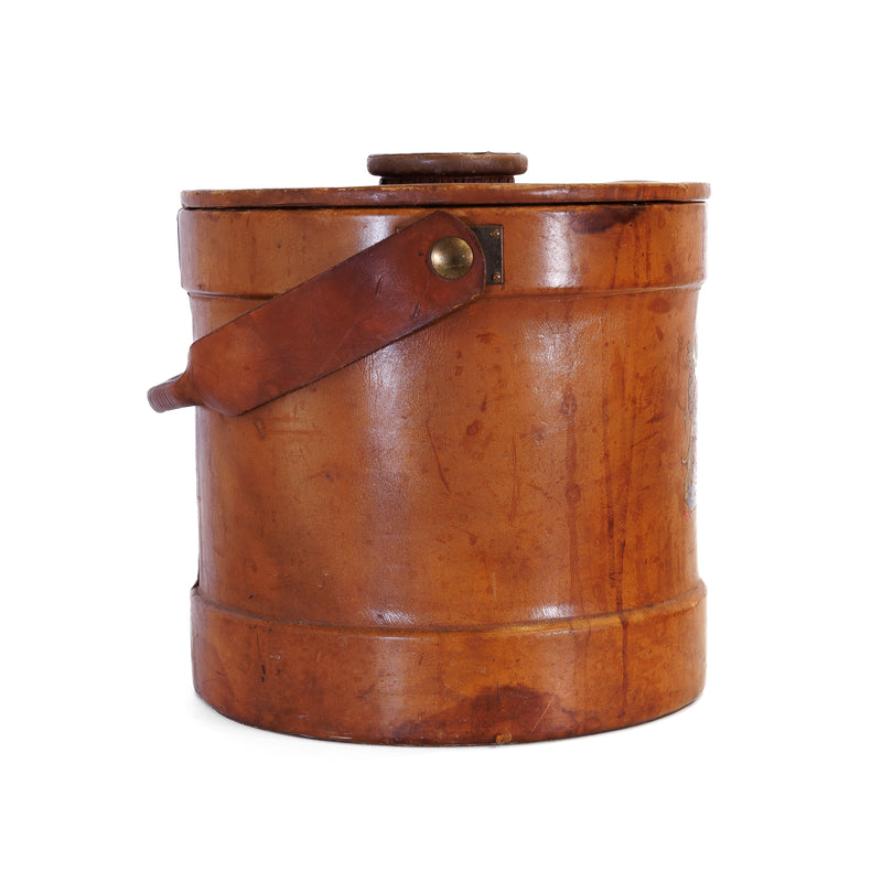 Leather Ice Bucket with Royal Coat of Arms