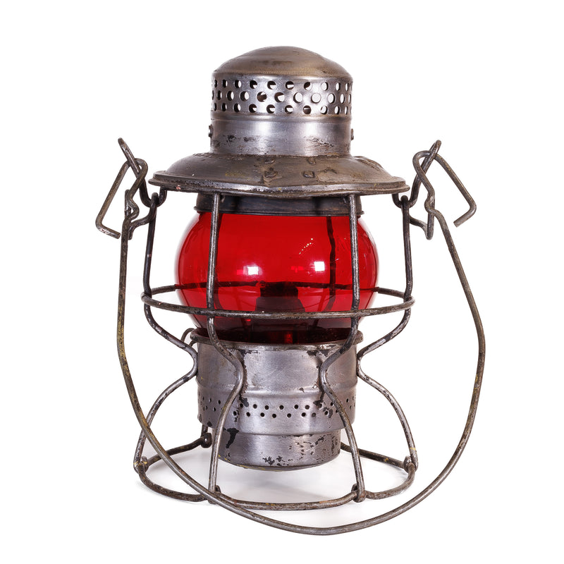 Hiram Piper Canadian National Railway Lantern with Red Glass