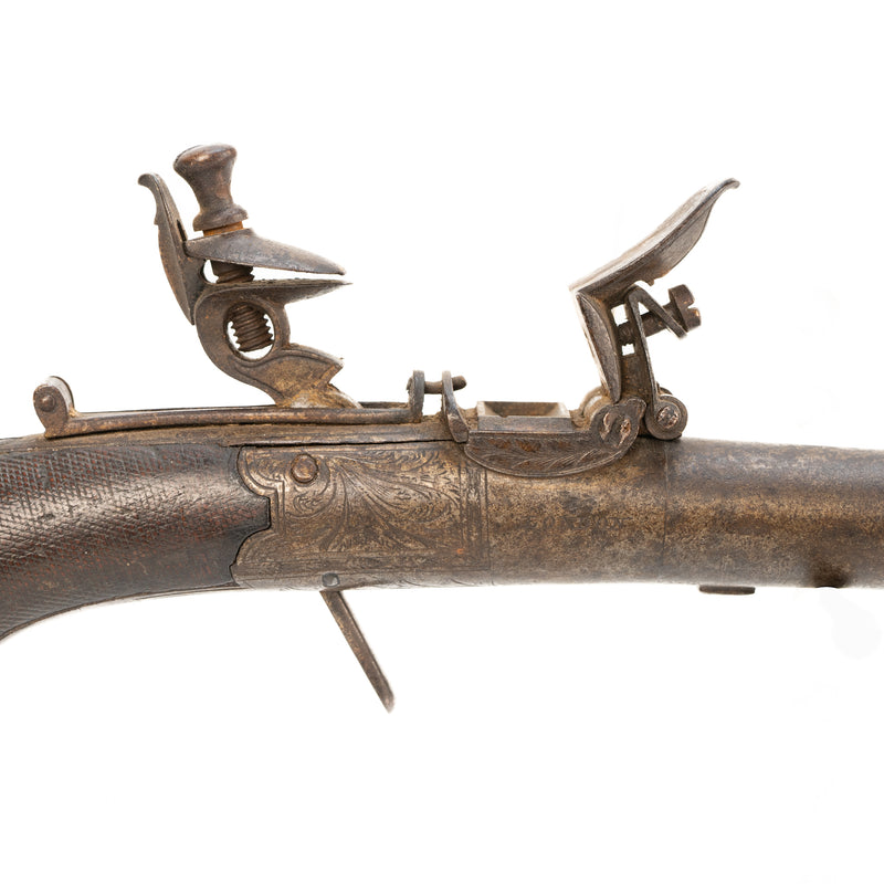 Brown London Flintlock Box-Lock Pocket or Muff Pistol