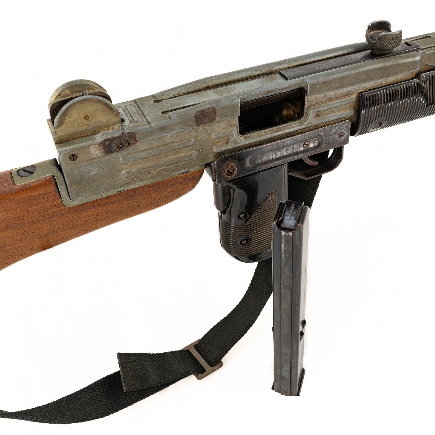 Plug Fire Cap Marushin UZI 9mm Plug Fire Cap Gun with Magazine, Removable Wood Stock ...