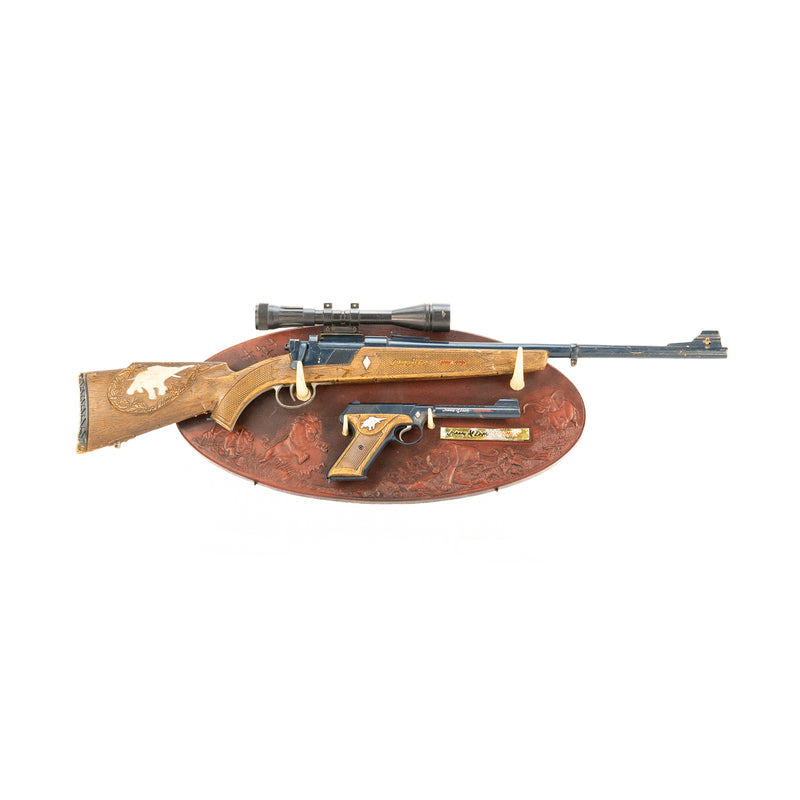 Johnny Eagle Magumba Rifle & Pistol on Wall Plaque