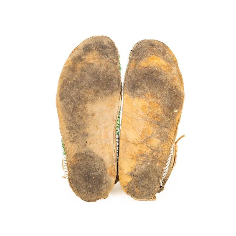 Early Sioux Plains Indian Beaded Moccasins : Circa 1870