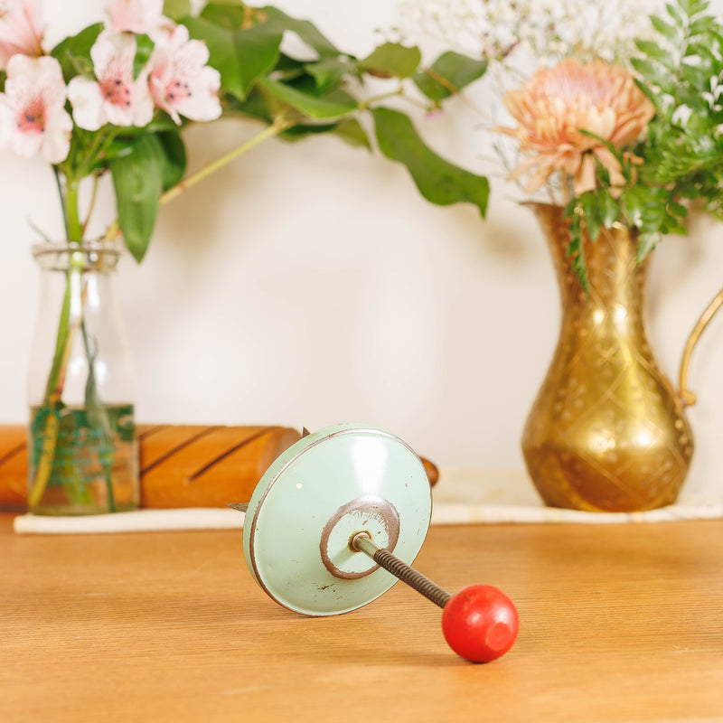 Glass Chopper Jar with Teal & Red Lid